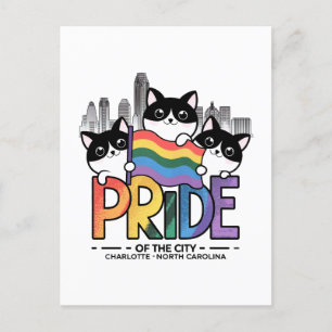 Pride of Charlotte City North Carolina USA Rainbow Postcard