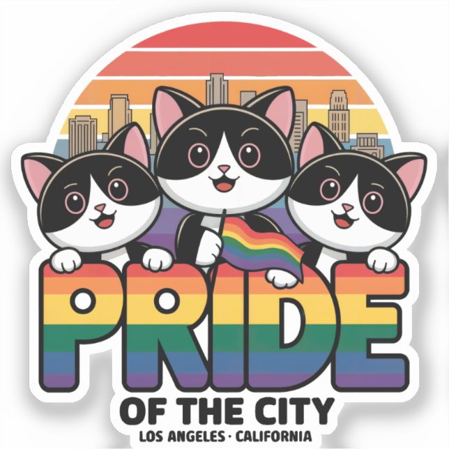 Pride of Los Angeles City California USA Sticker (Front)