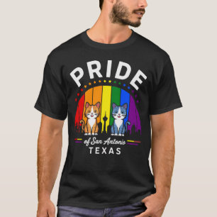 Pride of San Antonio City Texas USA Rainbow Flag T-Shirt