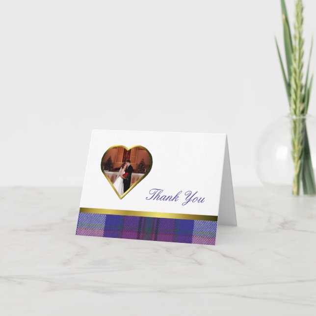 Pride of Scotland Heart Photo Thank You Card (Front)