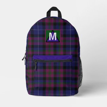 Pride Of  Scotland Monogrammed Printed Backpack by Everythingplaid at Zazzle