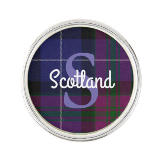 Pride of Scotland Plaid Monogram Lapel Pin