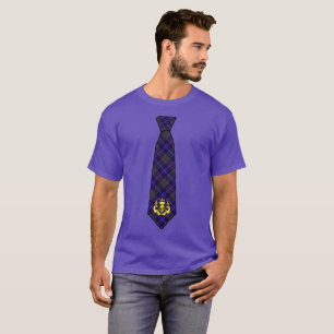 Pride of Scotland Tartan Necktie & Golden Thistle T-Shirt
