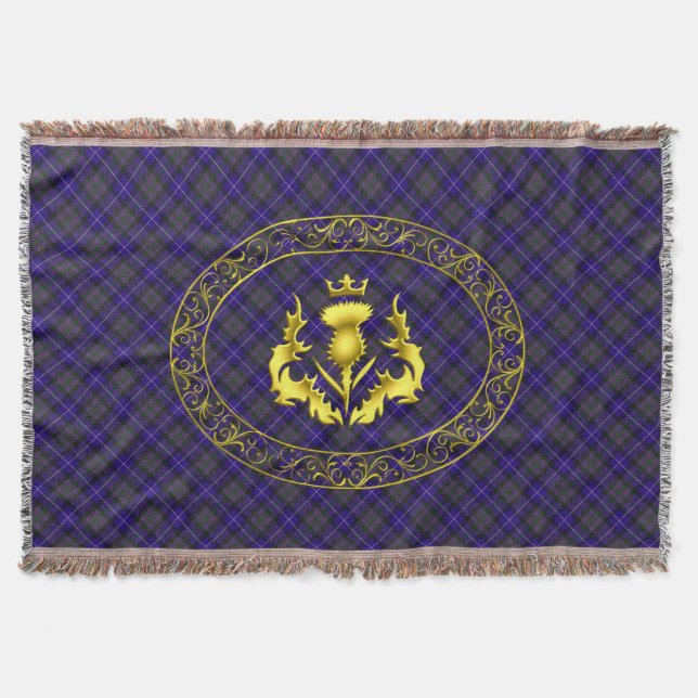 Pride of Scotland Tartan Throw Blanket (Front)