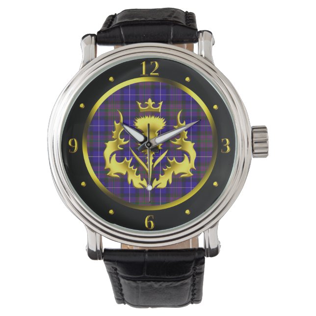 Pride of Scotland Tartan w/Golden Thistle Watch (Front)