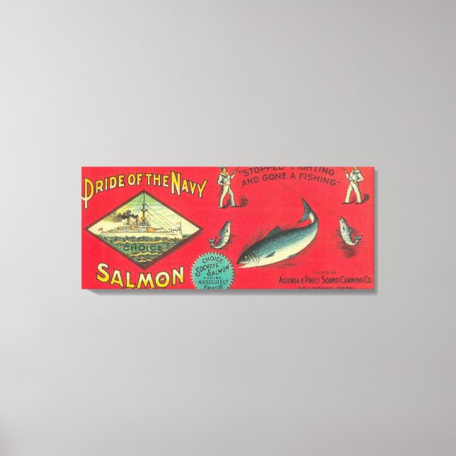 Pride of the Navy Salmon Can Label Canvas Print (Front)