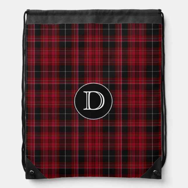 Pride of Wales Tartan Plaid Monogram Backpack (Front)