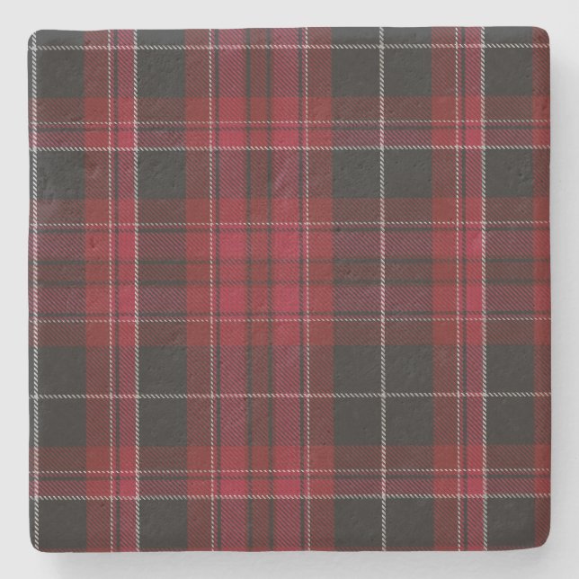 Pride of Wales Tartan Plaid Stone Coaster (Front)