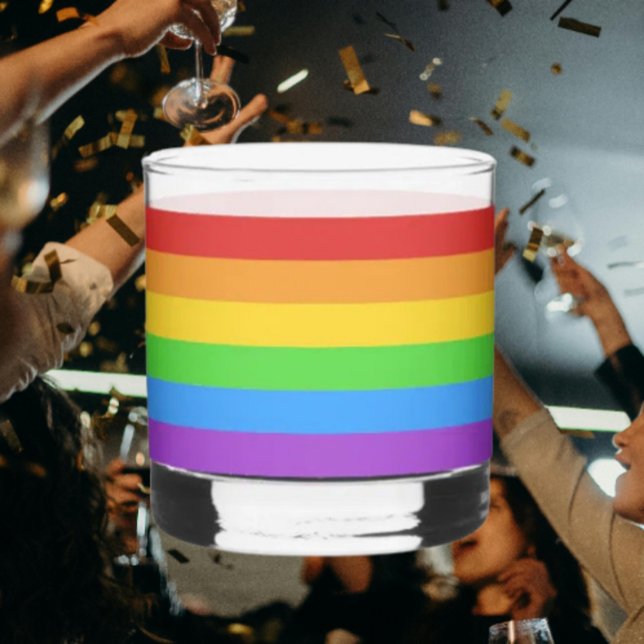 Pride on the Rocks: Rainbow Flag Whiskey Glass (Creator Uploaded)