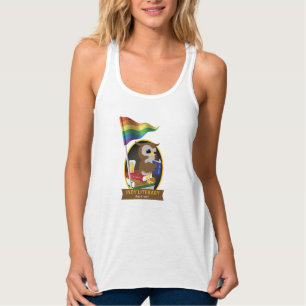 Pride Owl Flag Flowy Racerback Tank Top