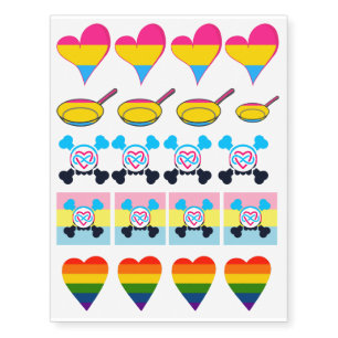 Pride - Pansexual Polyamorous - Temporary Tattoos