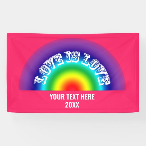 Pride Parade Love is Love Rainbow Outdoor Banner