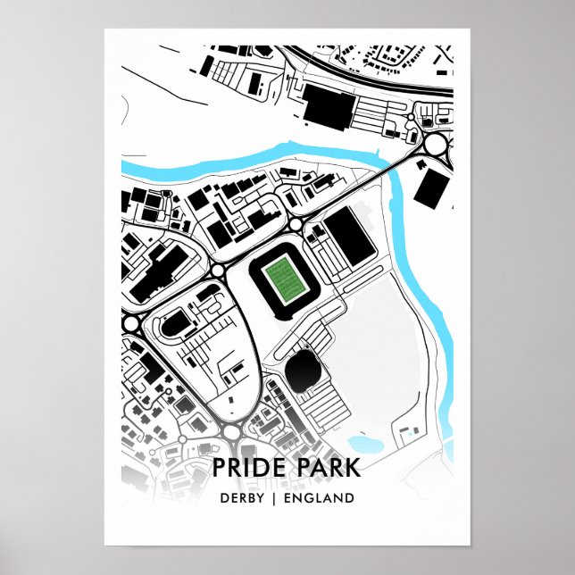 Pride Park Stadium Poster – Home of Derby County (Front)