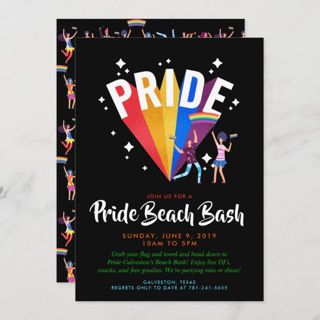 Pride Party Invitation | PRIDE (Front/Back)