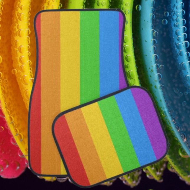 Pride Path: Vertical Rainbow Flag Car Floor Mat (Creator Uploaded)