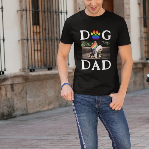 Pride Paw LGBT Dog Dad Add Photo T_Shirt