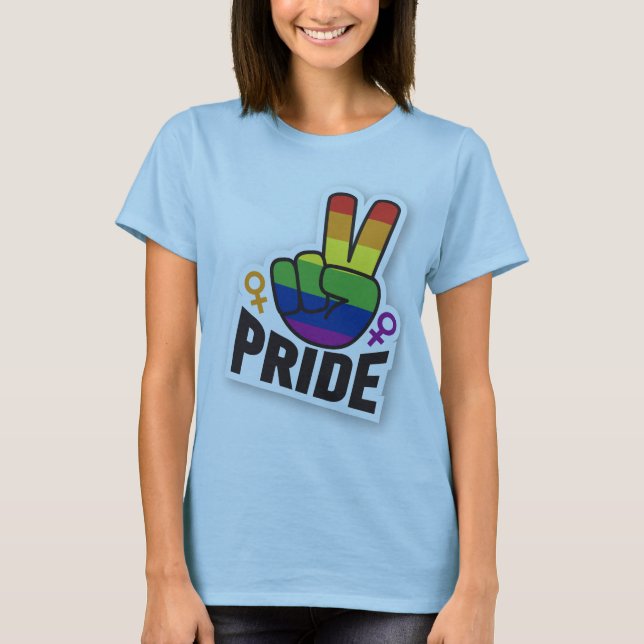 Pride Peace blue womens T-Shirt (Front)