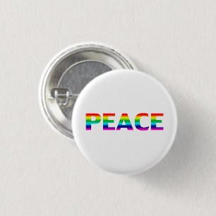 Pride Peace lgbt lgbtq queer gay rainbow white Button