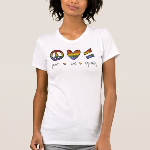 Pride Peace Love Equality Floral T_Shirt