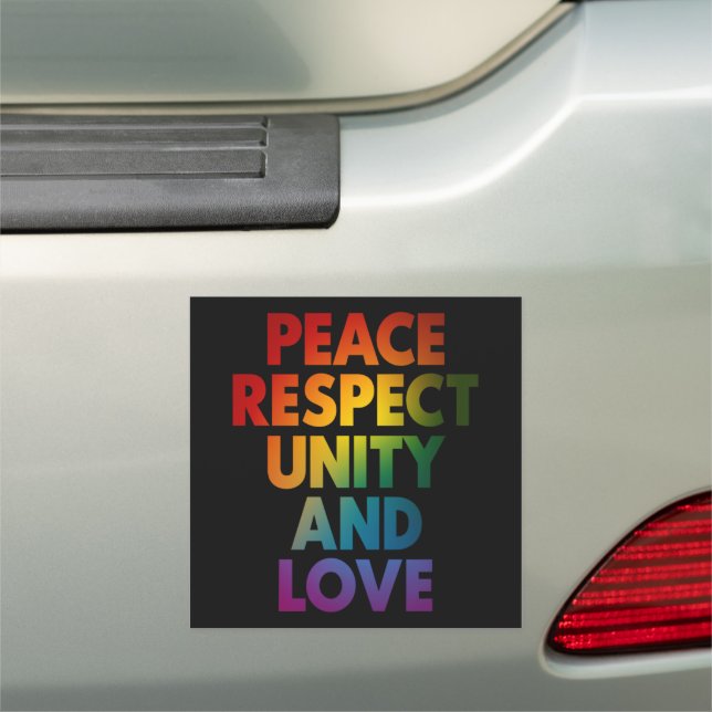 Pride Peace Respect Unity And Love  Car Magnet (In Situ)