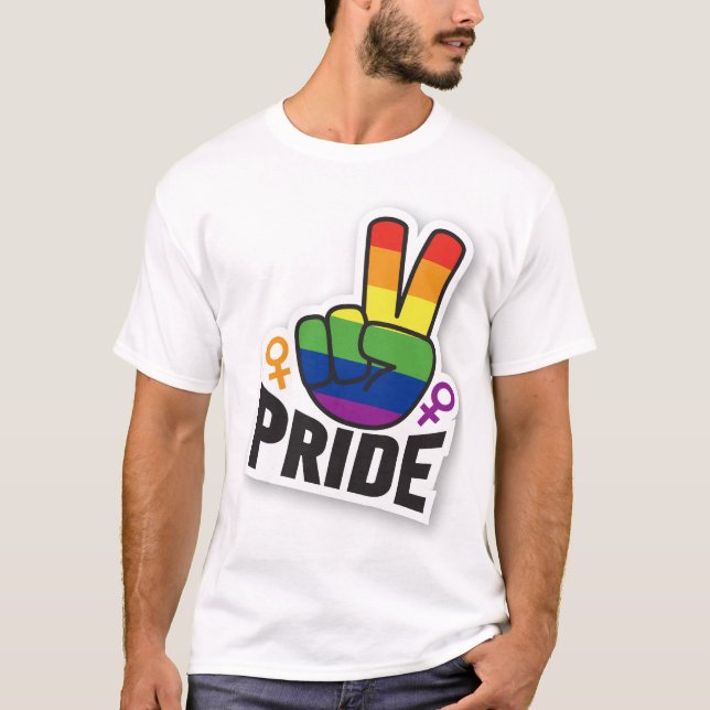 Pride Peace White mens T-Shirt (Front)
