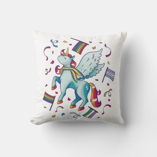 Pride Pegasus  Throw Pillow