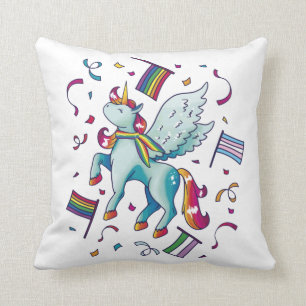Pride Pegasus Throw Pillow