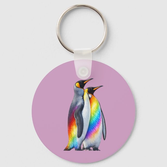 Pride Penguins Stand Together Keychain (Front)
