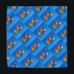 'Pride' Pet Bandana<br><div class="desc">A bright pet bandana featuring a billowing rainbow Pride flag along with an American flag,  set against a perfect blue sky. Celebrating a welcoming,  diverse America,  your furbaby can share your pride. Photographed at Cherry Grove on Fire Island. Part of the Pride Collection.</div>