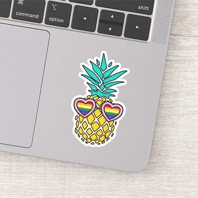 Pride Pineapple | Rainbow Flag Sunglasses Sticker (Detail)