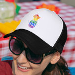 Pride Pineapple Rainbow Flag Trucker Hat<br><div class="desc">Perfect for pride month,  this summery trucker hat features a tropical pineapple illustration in the LGBT rainbow flag colors.</div>