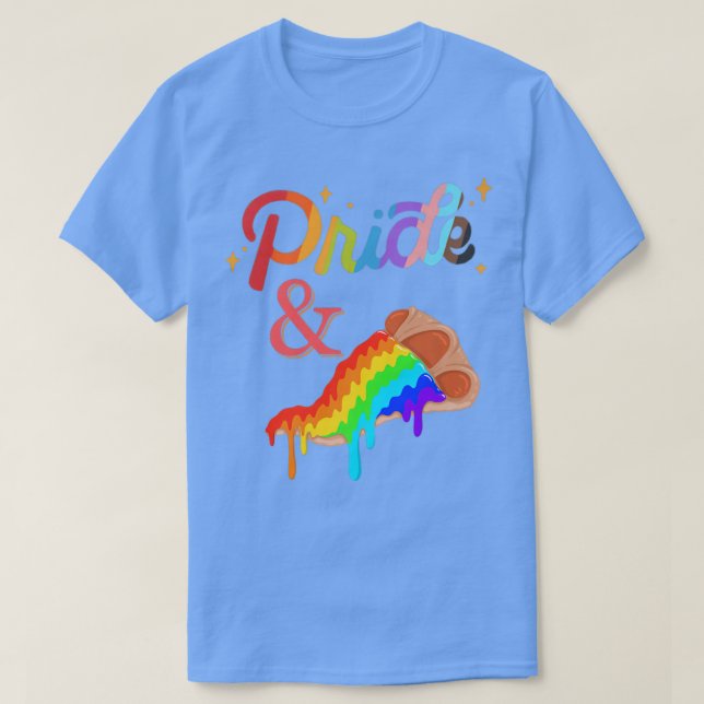 Pride & Pizza Lesbian Gay Rainbow Lgbt Lgbtq Funny T-Shirt (Design Front)