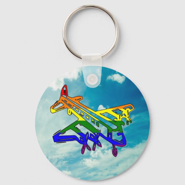 Pride Plane Keychain (Front)