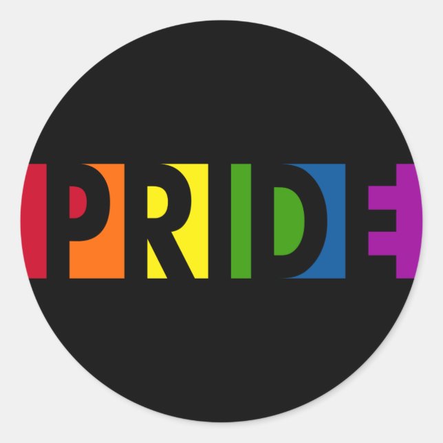 Pride Pop Round Black Sticker (Front)