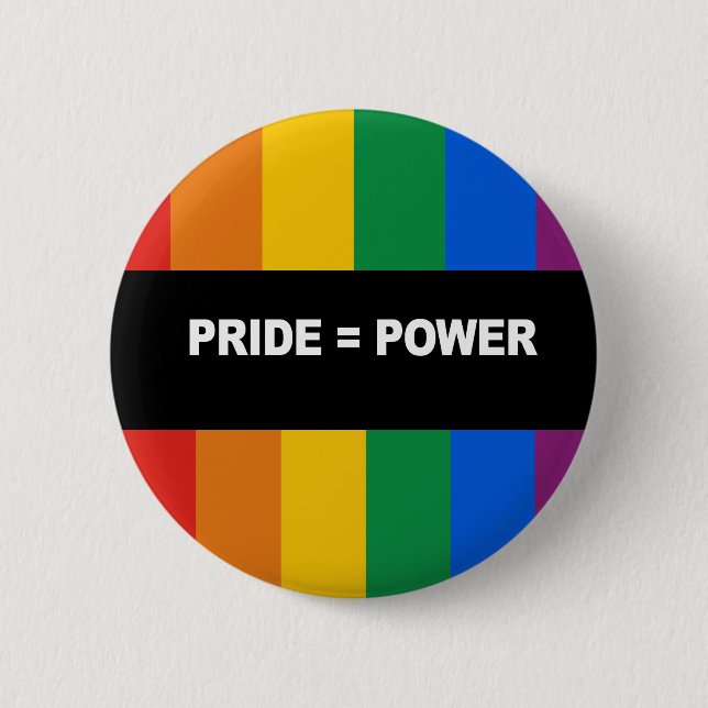 Pride = Power Bumper Sticker Button (Front)