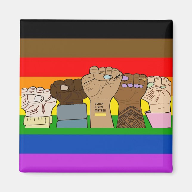 Pride Power Fists / BLM Magnet (Front)