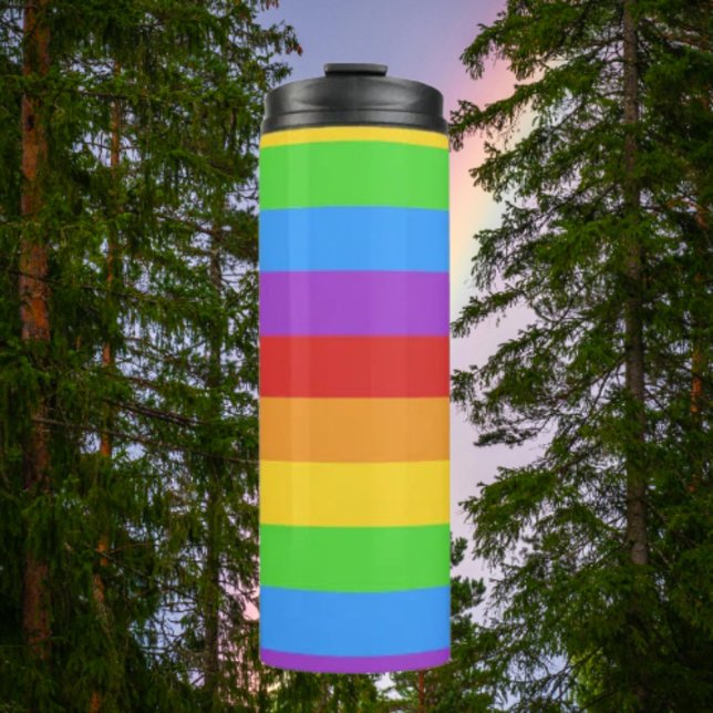 Pride Power: Rainbow Flag Thermal Tumbler (Creator Uploaded)