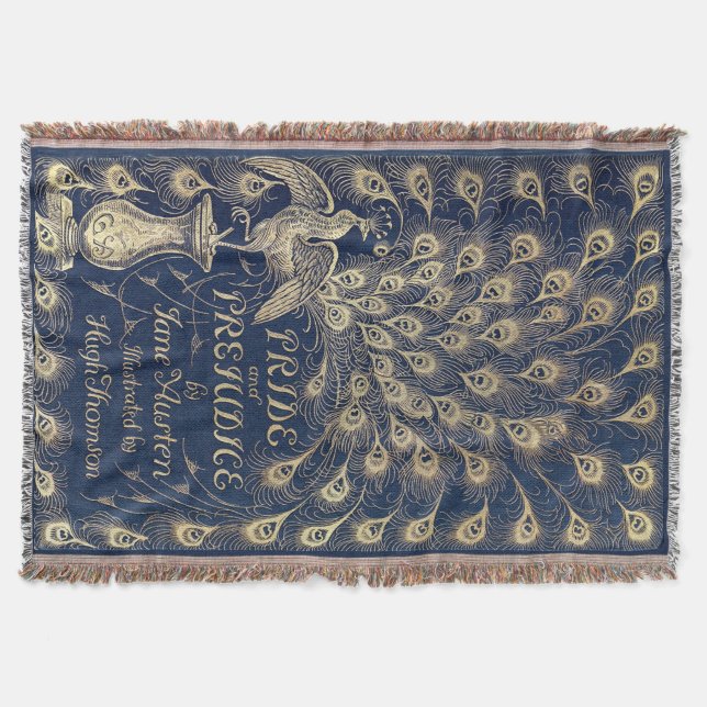 Pride & Prejudice Antique Cover Woven Throw Blanket (Front)