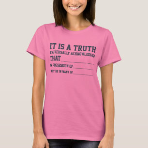 Pride & Prejudice fill-in-the-blank tee