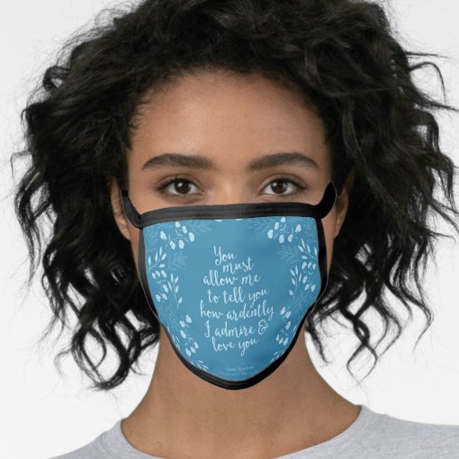 Pride & Prejudice Floral Love Confession Mr Darcy Face Mask | Zazzle