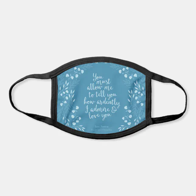 Pride & Prejudice Floral Love Confession Mr Darcy Face Mask | Zazzle