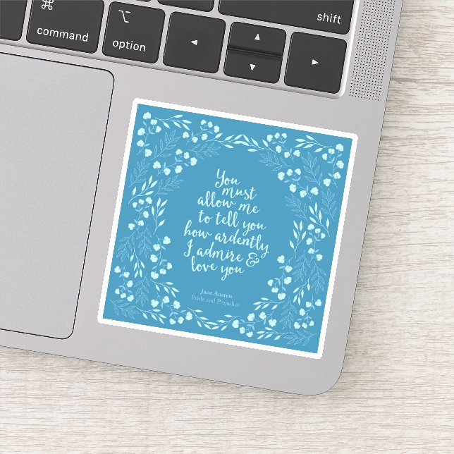 Pride & Prejudice Floral Love Confession Mr Darcy Sticker (Detail)