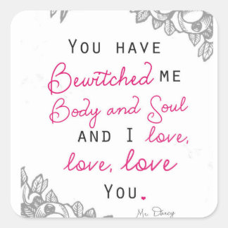 Pride & Prejudice - Mr. Darcy Square Sticker