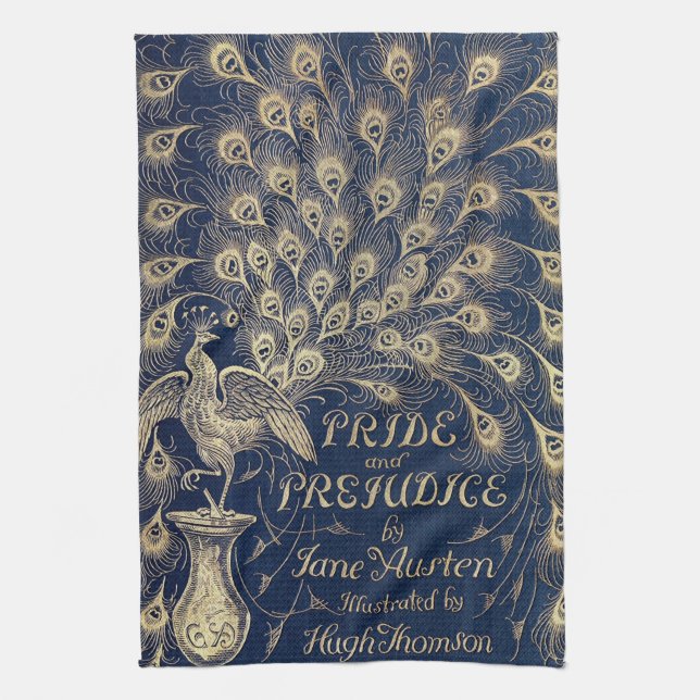 Pride & Prejudice Peacock Kitchen Towel (Vertical)