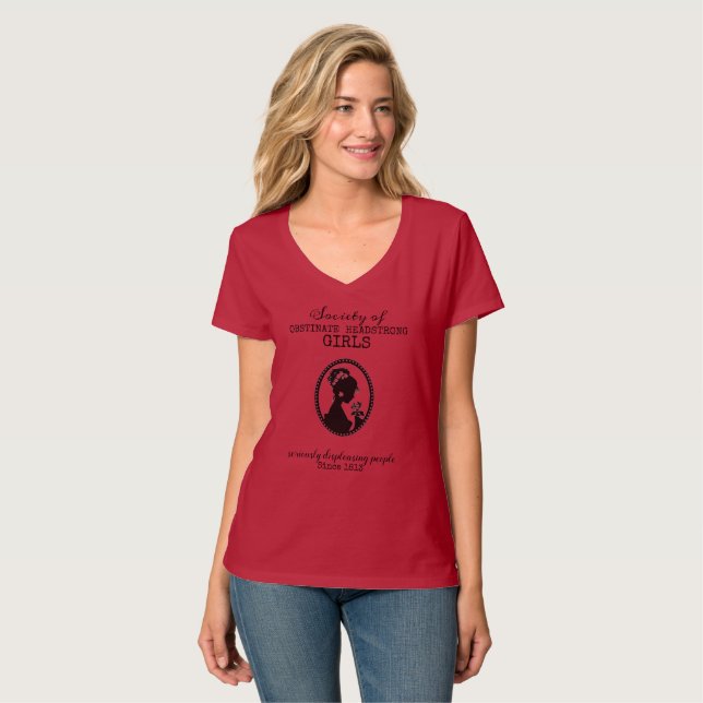 Pride & Prejudice Society of Headstrong Girls T-Shirt (Front Full)