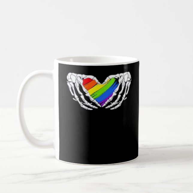 Pride - Pride Skeleton Hands With Heart 2 Classic Coffee Mug (Left)