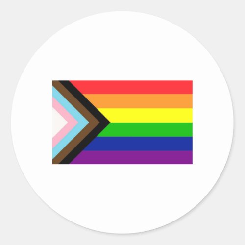 Pride Progress Flag Classic Round Sticker