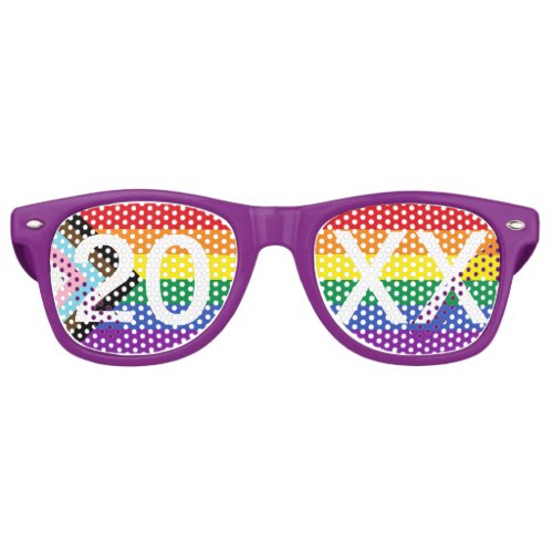 Pride Progress Flag New Year LGBT Gay Pride Retro Sunglasses
