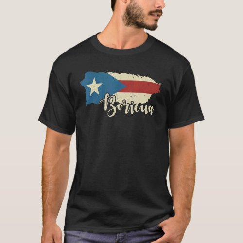 Pride Puerto Rico  Vintage Puerto Rican Flag Boric T_Shirt