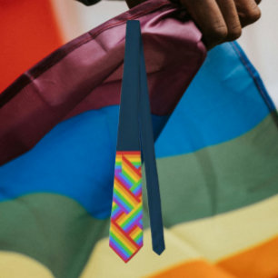Pride Quarter: Rainbow Flag Accent Neck Tie